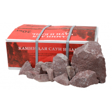 Малиновый кварцит колотый камни для бани (70-150 мм), 20 кг