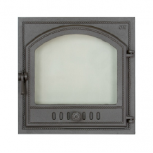 SVT 405 Чугунная каминная дверца герметичная правая, со стеклом, 1 створка, 410*410 мм