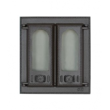 SVT 408 Чугунная каминная дверца без экрана, со стеклом, 2 створки, 310*275 мм***