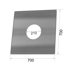 Фланец для дымохода прямой Ø210, нержавеющая сталь, 700*700 мм (К:115/200)