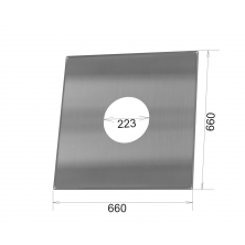 Фланец для дымохода прямой Ø223, нержавеющая сталь, 660*660 мм (Т:115/215 К:150/215)