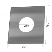Фланец для дымохода прямой Ø288, нержавеющая сталь, 750*750 мм (Т:180/280)