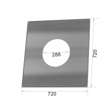 Фланец для дымохода прямой Ø288, нержавеющая сталь, 720*720 мм (Т:180/280)