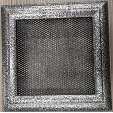 Kratki Черный-хром Оскар вентиляционная решетка для камина, 170*170 мм***