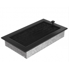 Kratki вентиляционная решетка черная с жалюзи для камина, 170*300 мм