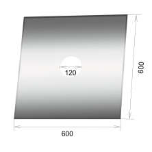 Оцинкованный фланец прямой Ø120, 600*600 мм (К:115)