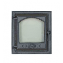 SVT 412 Чугунная каминная дверца герметичная левая, со стеклом, 1 створка, 325*290 мм***